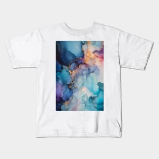 Violet Vortex - Abstract Alcohol Ink Art Kids T-Shirt